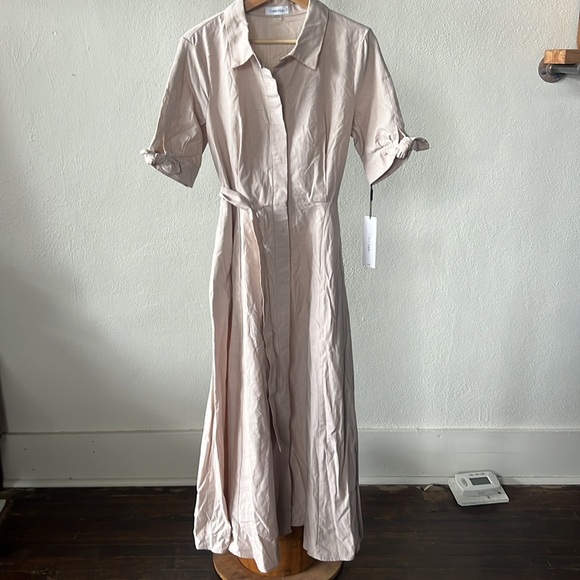NWT Calvin Klein Collared Button Up Dress Size 10 - Picture 2 of 6